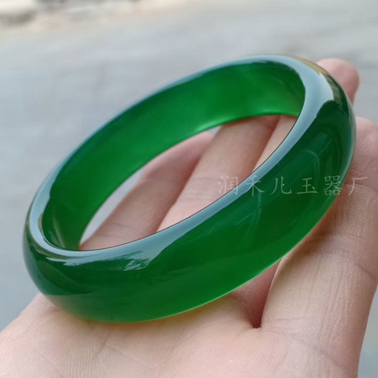 Jade bracelet  Green Chalcedony Bracelet Full of Green Agate Jade Bracelet Emerald Green Agate Chalcedony Jade Bracelets