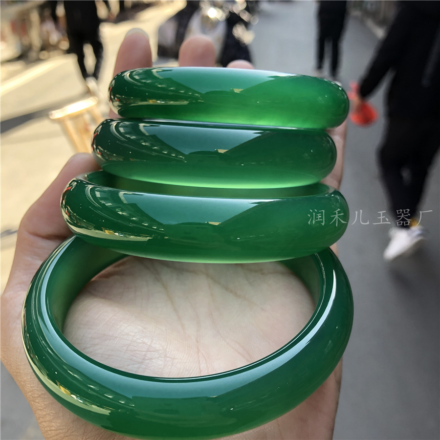 Jade bracelet  Green Chalcedony Bracelet Full of Green Agate Jade Bracelet Emerald Green Agate Chalcedony Jade Bracelets
