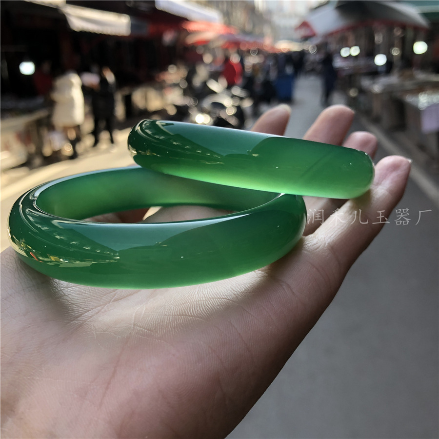 Jade bracelet  Green Chalcedony Bracelet Full of Green Agate Jade Bracelet Emerald Green Agate Chalcedony Jade Bracelets