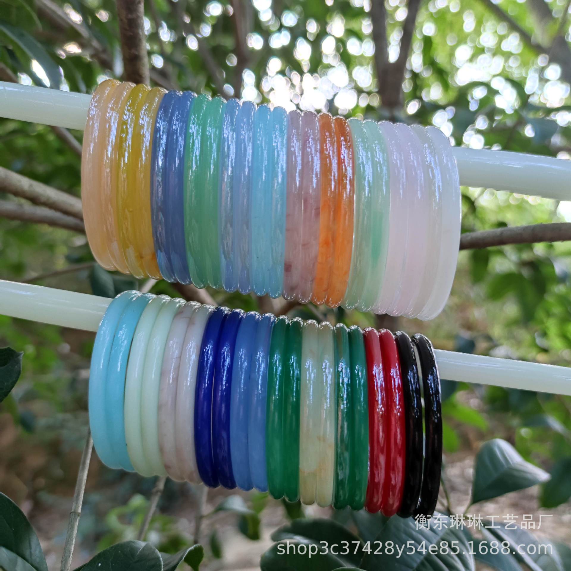 Inner Diameter 58 Glass Imitation Jade Bracelet Fine Bracelet Jingle Bracelet Ring Bracelet Jinbu Ring Bracelet Han Chinese Clothing Accessories Accessories Bracelet
