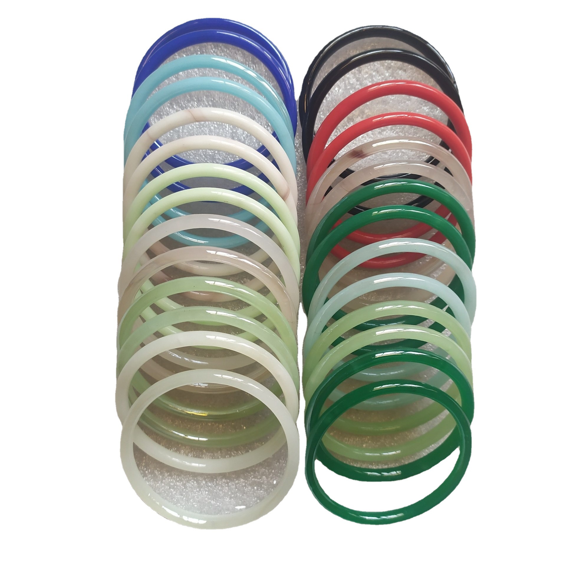 Inner Diameter 58 Glass Imitation Jade Bracelet Fine Bracelet Jingle Bracelet Ring Bracelet Jinbu Ring Bracelet Han Chinese Clothing Accessories Accessories Bracelet