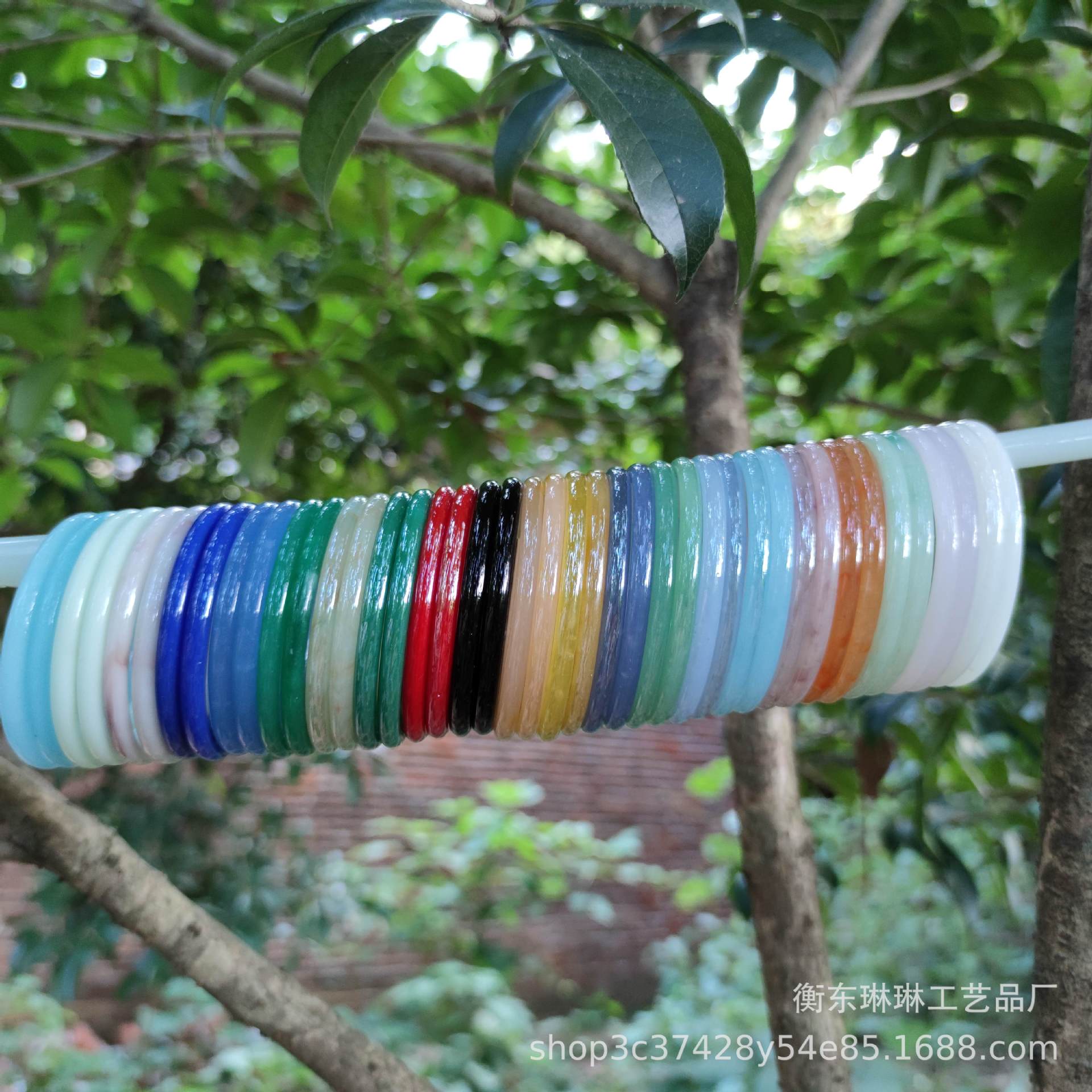 Inner Diameter 58 Glass Imitation Jade Bracelet Fine Bracelet Jingle Bracelet Ring Bracelet Jinbu Ring Bracelet Han Chinese Clothing Accessories Accessories Bracelet