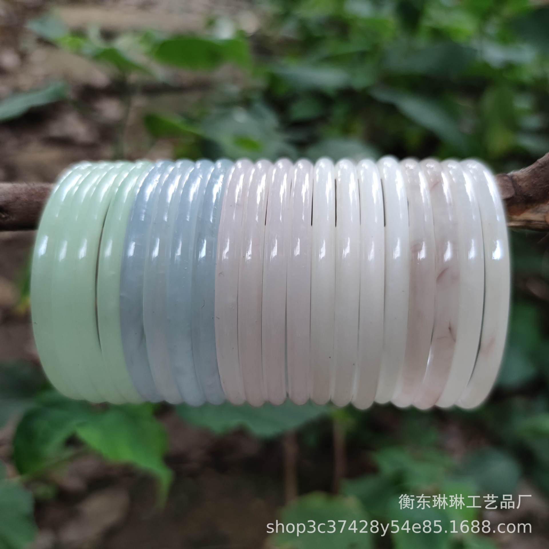 Inner Diameter 58 Glass Imitation Jade Bracelet Fine Bracelet Jingle Bracelet Ring Bracelet Jinbu Ring Bracelet Han Chinese Clothing Accessories Accessories Bracelet
