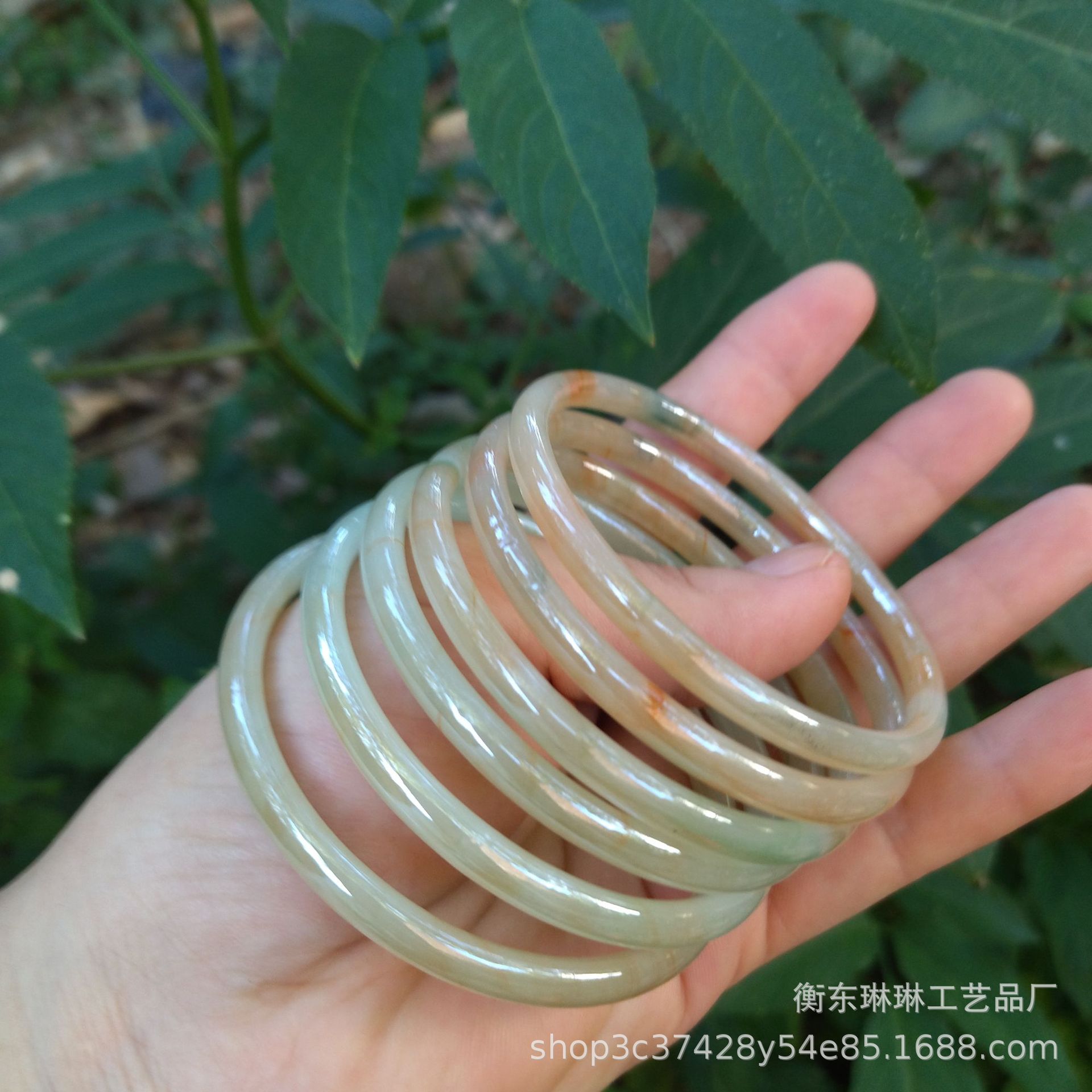 Inner Diameter 58 Glass Imitation Jade Bracelet Fine Bracelet Jingle Bracelet Ring Bracelet Jinbu Ring Bracelet Han Chinese Clothing Accessories Accessories Bracelet