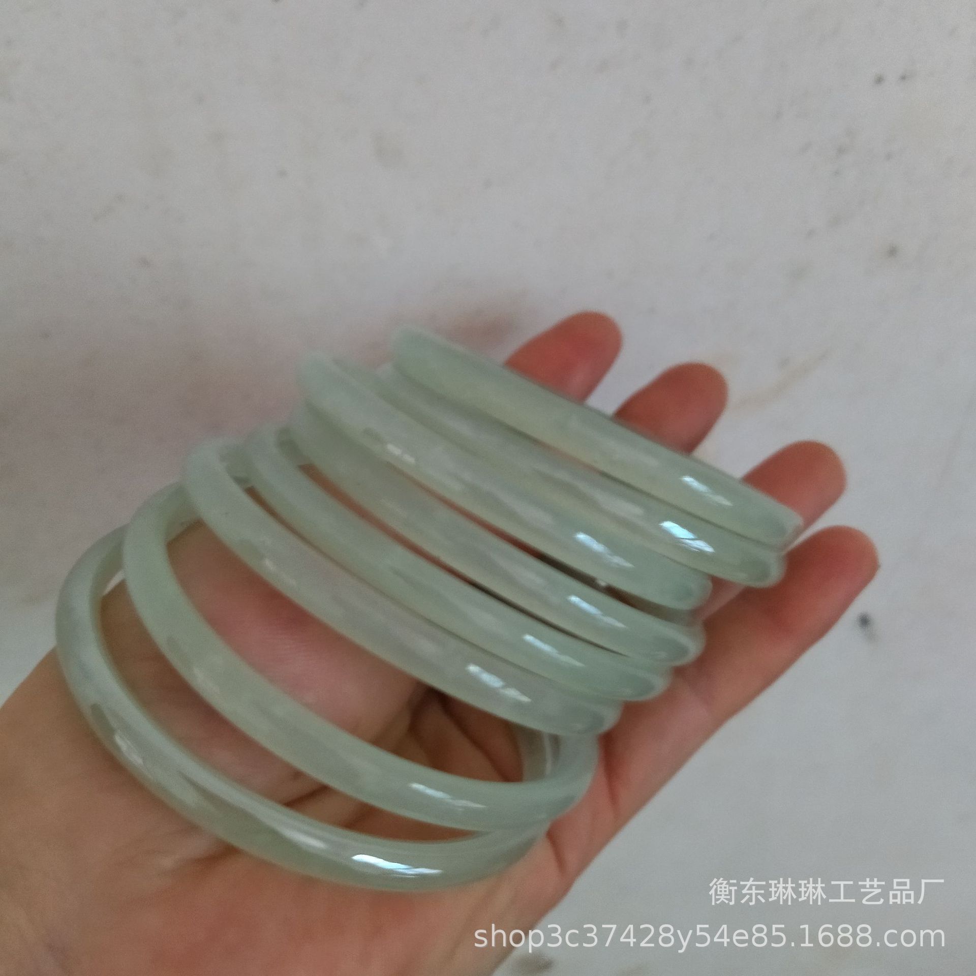 Inner Diameter 58 Glass Imitation Jade Bracelet Fine Bracelet Jingle Bracelet Ring Bracelet Jinbu Ring Bracelet Han Chinese Clothing Accessories Accessories Bracelet