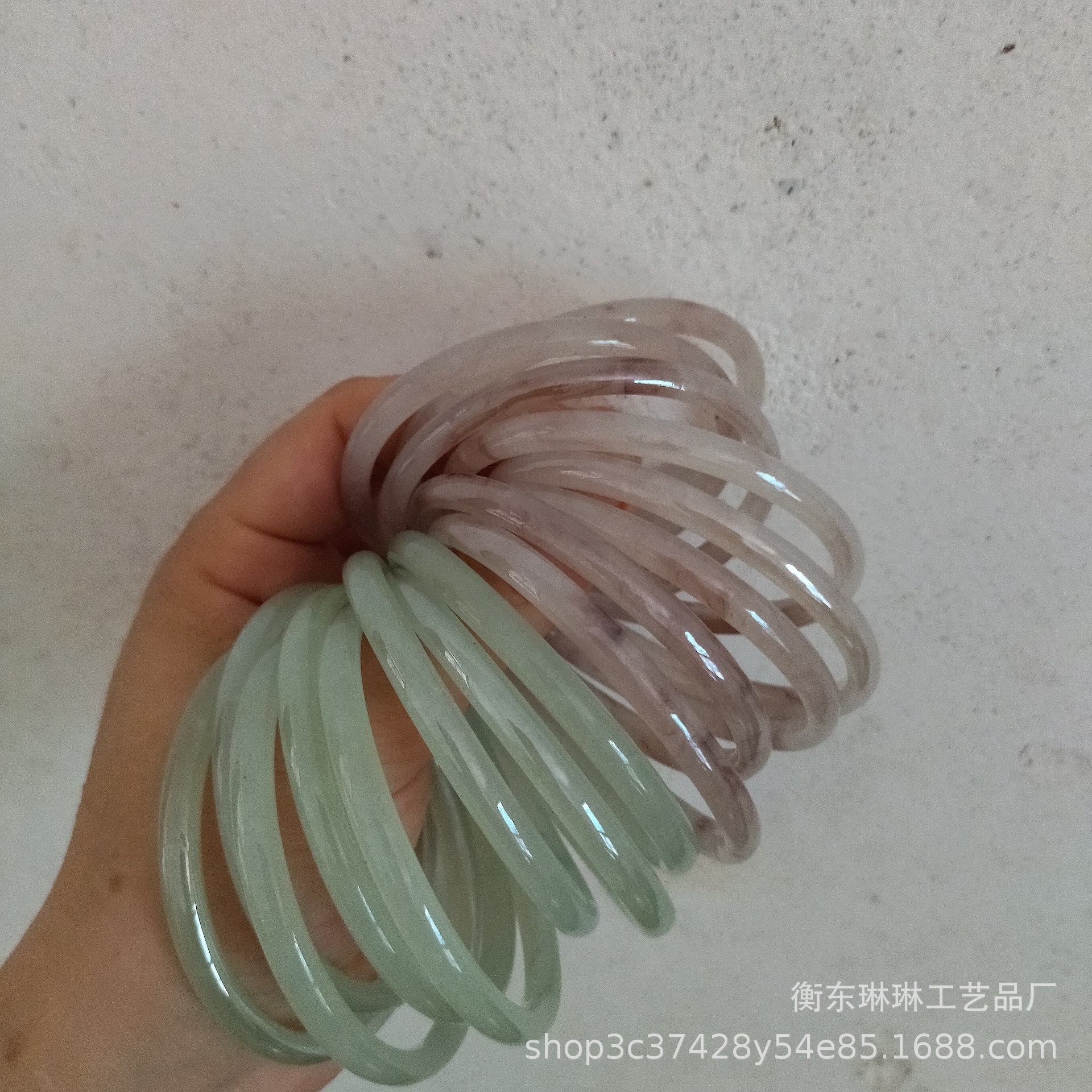 Inner Diameter 58 Glass Imitation Jade Bracelet Fine Bracelet Jingle Bracelet Ring Bracelet Jinbu Ring Bracelet Han Chinese Clothing Accessories Accessories Bracelet
