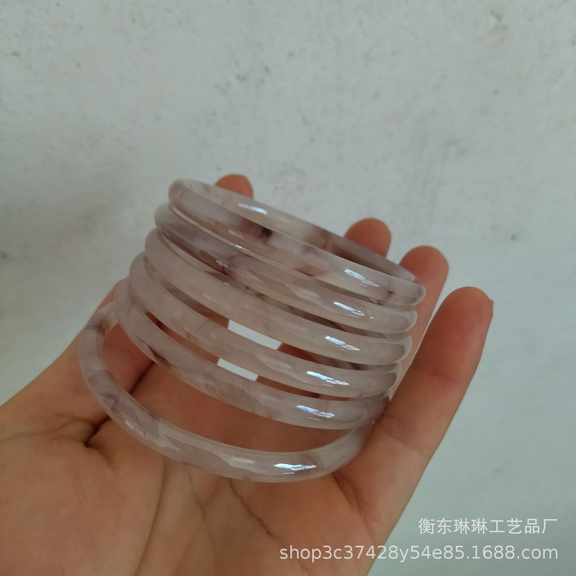 Inner Diameter 58 Glass Imitation Jade Bracelet Fine Bracelet Jingle Bracelet Ring Bracelet Jinbu Ring Bracelet Han Chinese Clothing Accessories Accessories Bracelet
