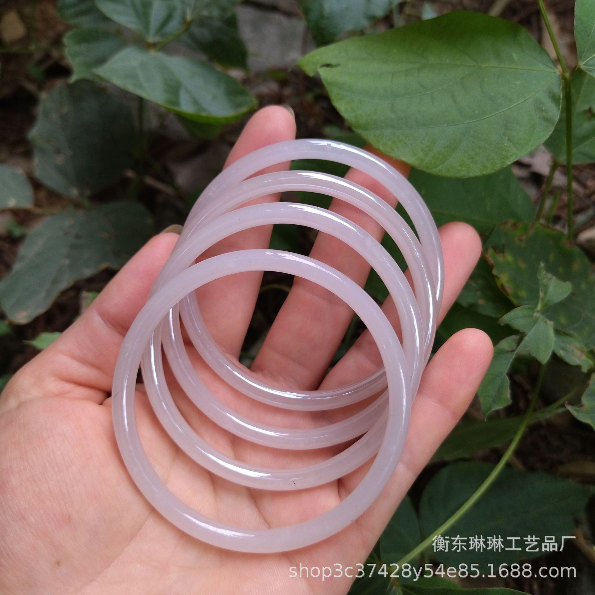 Inner Diameter 58 Glass Imitation Jade Bracelet Fine Bracelet Jingle Bracelet Ring Bracelet Jinbu Ring Bracelet Han Chinese Clothing Accessories Accessories Bracelet