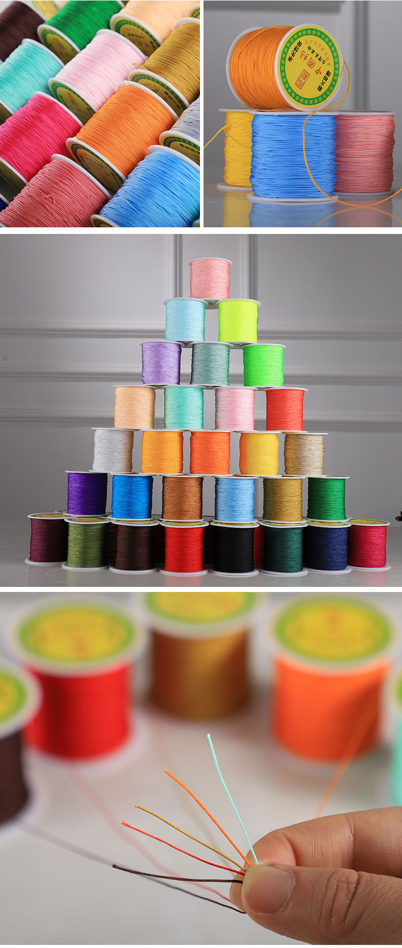 Wholesale 3mm Barrel Line Jewelry Thread DIY Ornament Accessories Bracelet Strand Jade Thread Milan Thread Wrap Yarn Rope Milan Jade Thread