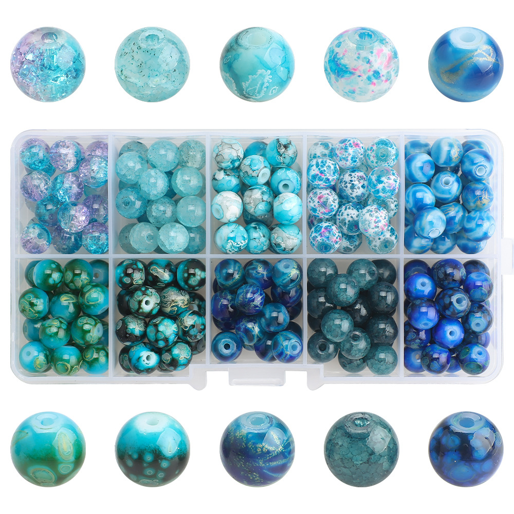 New Gradient Color Micro Glass Bead Broken Jade Glass Chipping Beads Combination 8mm Beads DIY Bracelet Necklace Accessories Material