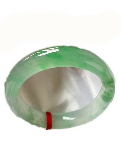 Jade bracelet  Highest-Ranking Imperial Concubine Bracelet Ice-like Yang Green Floating Flower Jade Bracelet for Women