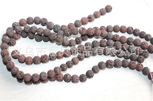 [YiBei Coral] Natural Coffee color stone beads volcano semi-finished natural materials
