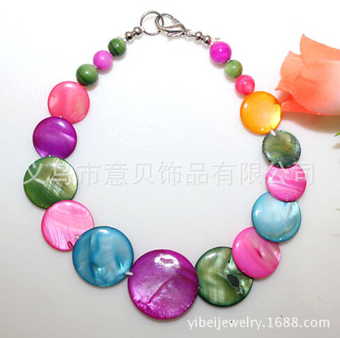 [YiBei coral] natural shell bracelet Shell Beads Bracelet wholesale stacked wafer wear