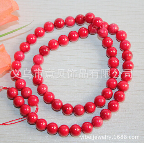 [YiBei Coral] Natural Coral A material 7mm beads semi-finished products wholesale coral Buddhist accessories