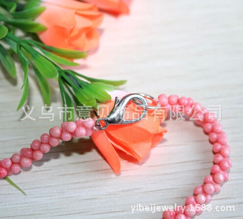 Coral coral natural peanut beads on both sides rose Pearl Necklace Double roses necklace