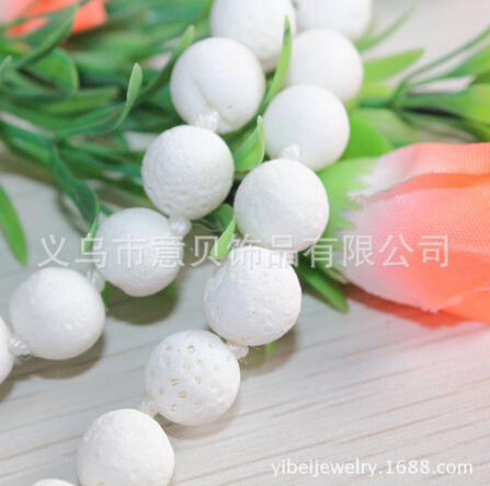 Bay natural white coral beads knotted necklace lobster clasps beads necklace