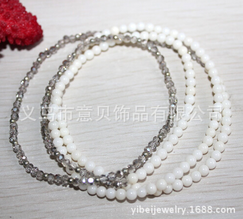 Bay natural coral beads plus Crystal elastic bracelet-white coral necklace bracelet Bay natural coral beads plus Crystal elastic bracelet-white coral necklace bracelet