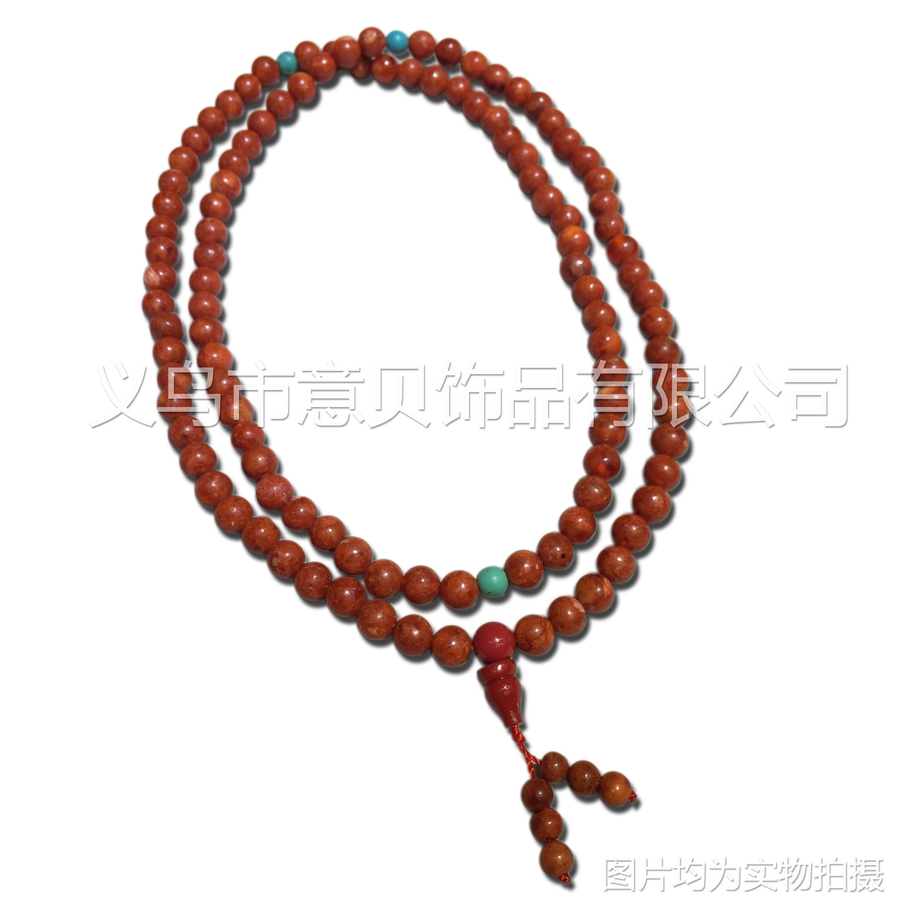 [YiBei Coral] natural grass coral coral Bay 108 Buddhist beads bracelets coral Buddhist Qibao