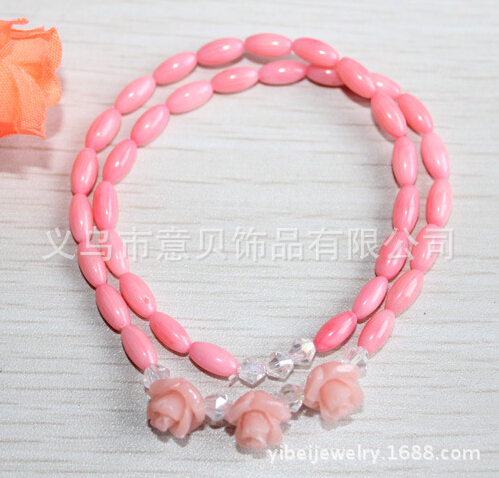 Natural pink rice beads in rose coral bracelet coral Bracelet Crystal small gold Beads Bracelet