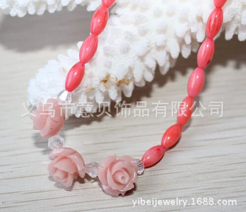 Natural coral Beads Bracelet bracelet double ring Crystal rose bracelet shell jewelry Natural coral Beads Bracelet bracelet double ring Crystal rose bracelet shell jewelry