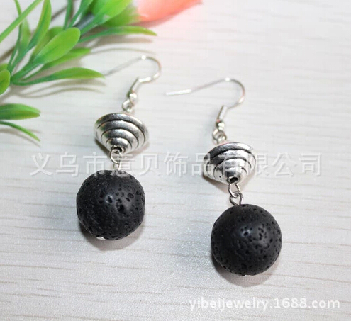[Yibei Coral] volcano stone beads earringstyle pumice Xuan Wuyan factory direct wholesale