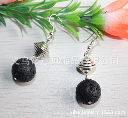 [Yibei Coral] volcano stone beads earringstyle pumice Xuan Wuyan factory direct wholesale
