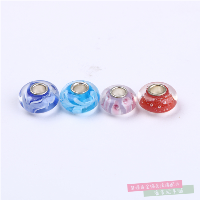 Gradient Mixed Color S925 Silver Material DIY Bead Accessories String Pandora Bracelet Trendy Silver Accessories