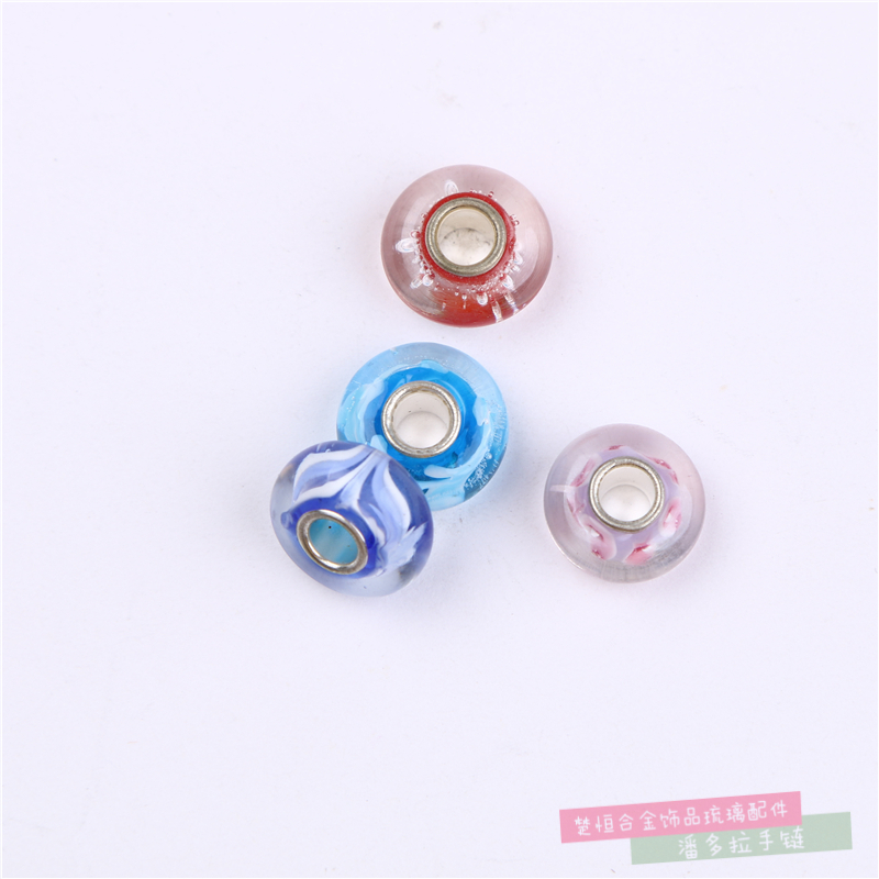 Gradient Mixed Color S925 Silver Material DIY Bead Accessories String Pandora Bracelet Trendy Silver Accessories