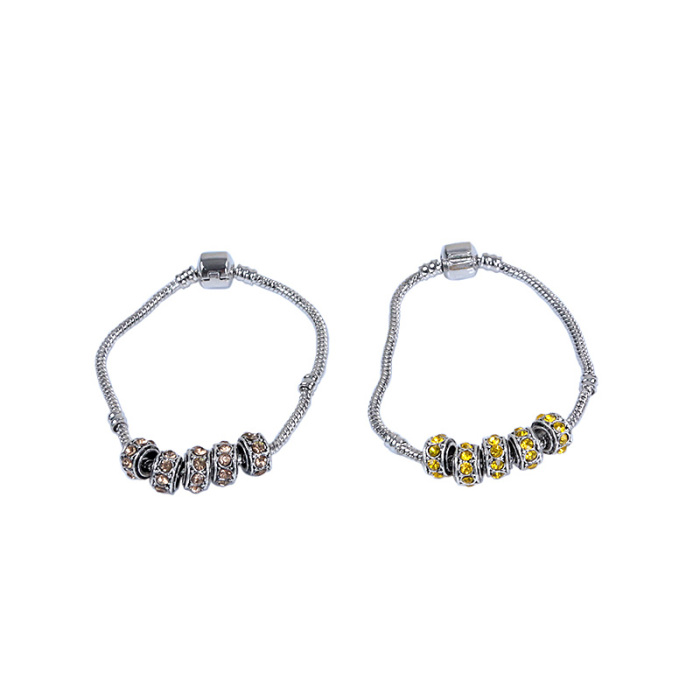DIY ornaments accessory Pandora bracelets beads stainless steel rhinestone-studded beads