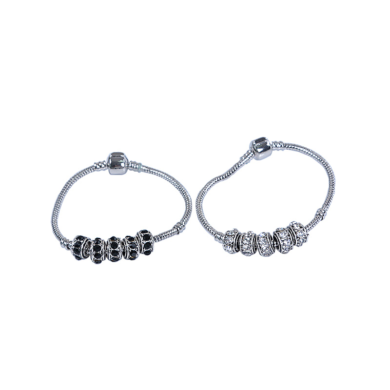 DIY ornaments accessory Pandora bracelets beads stainless steel rhinestone-studded beads