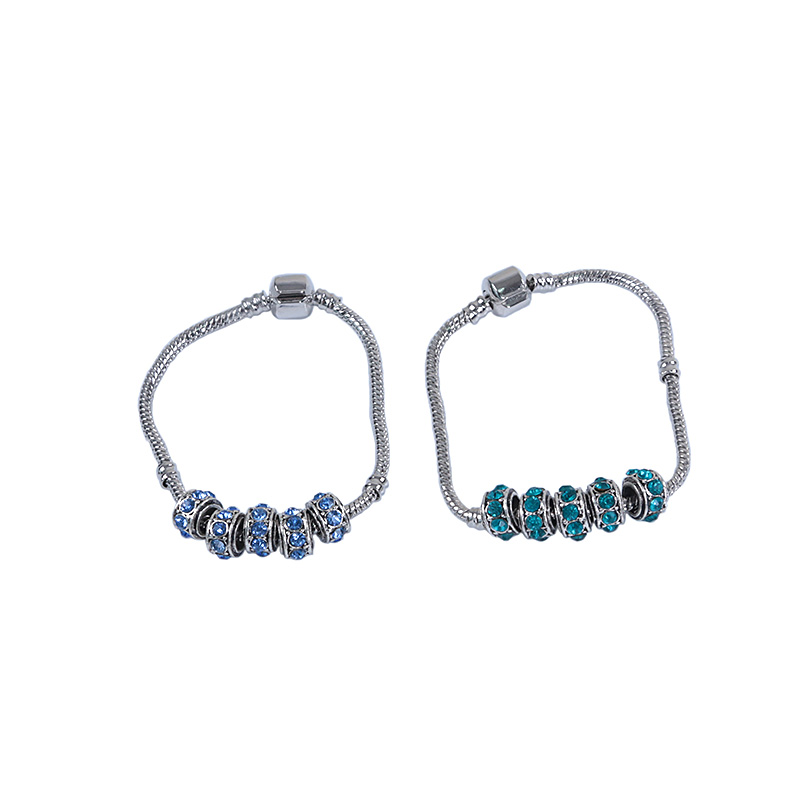 DIY ornaments accessory Pandora bracelets beads stainless steel rhinestone-studded beads