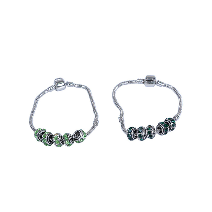 DIY ornaments accessory Pandora bracelets beads stainless steel rhinestone-studded beads