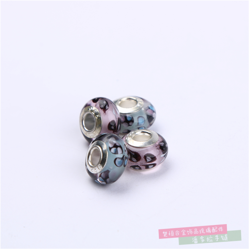 Factory Direct Sales Multi-Color Pandora Beads S925 Silver Jewelry Glazed Loose Beads Bracelet Bracelet for Women Bead Accessories