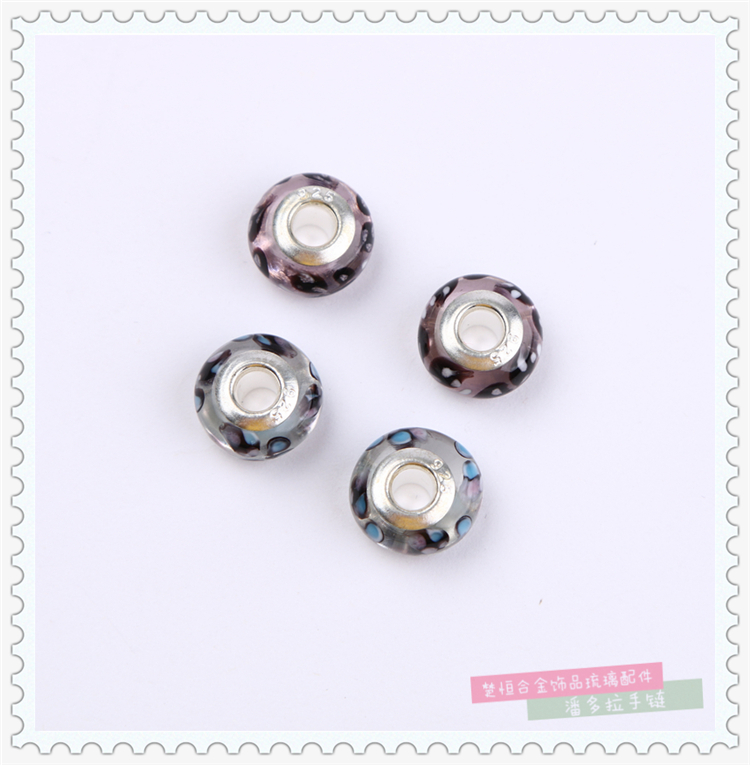 Factory Direct Sales Multi-Color Pandora Beads S925 Silver Jewelry Glazed Loose Beads Bracelet Bracelet for Women Bead Accessories