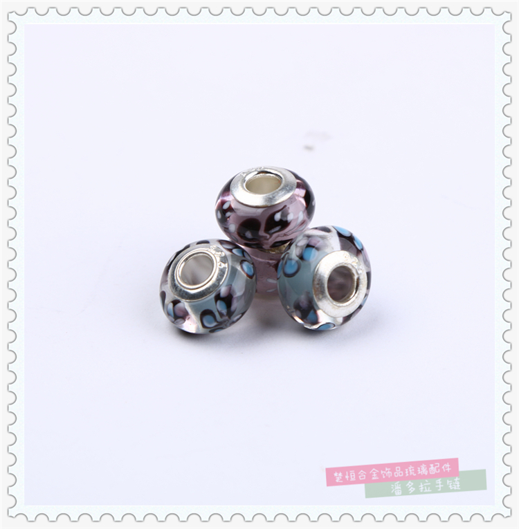 Factory Direct Sales Multi-Color Pandora Beads S925 Silver Jewelry Glazed Loose Beads Bracelet Bracelet for Women Bead Accessories