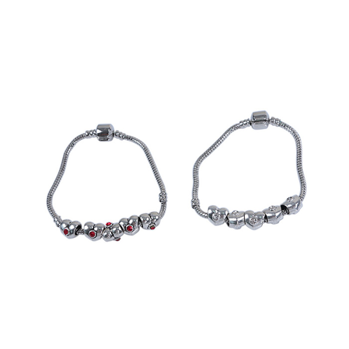 DIY handmade ornaments accessory alloy rhinestone-studded Pandora style heart shape beads DIY handmade ornaments accessory alloy rhinestone-studded Pandora style heart shape beads