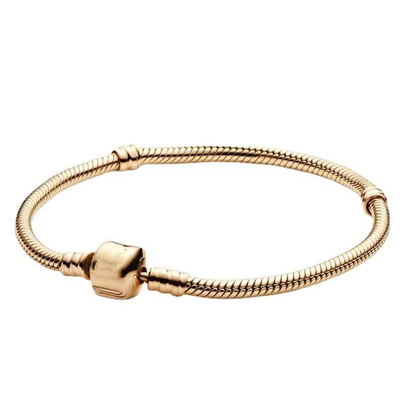 Pandora Bracelet 14K Gold Rose Gold Bracelet Women&#039;s Simple Design Bracelet with Logo
