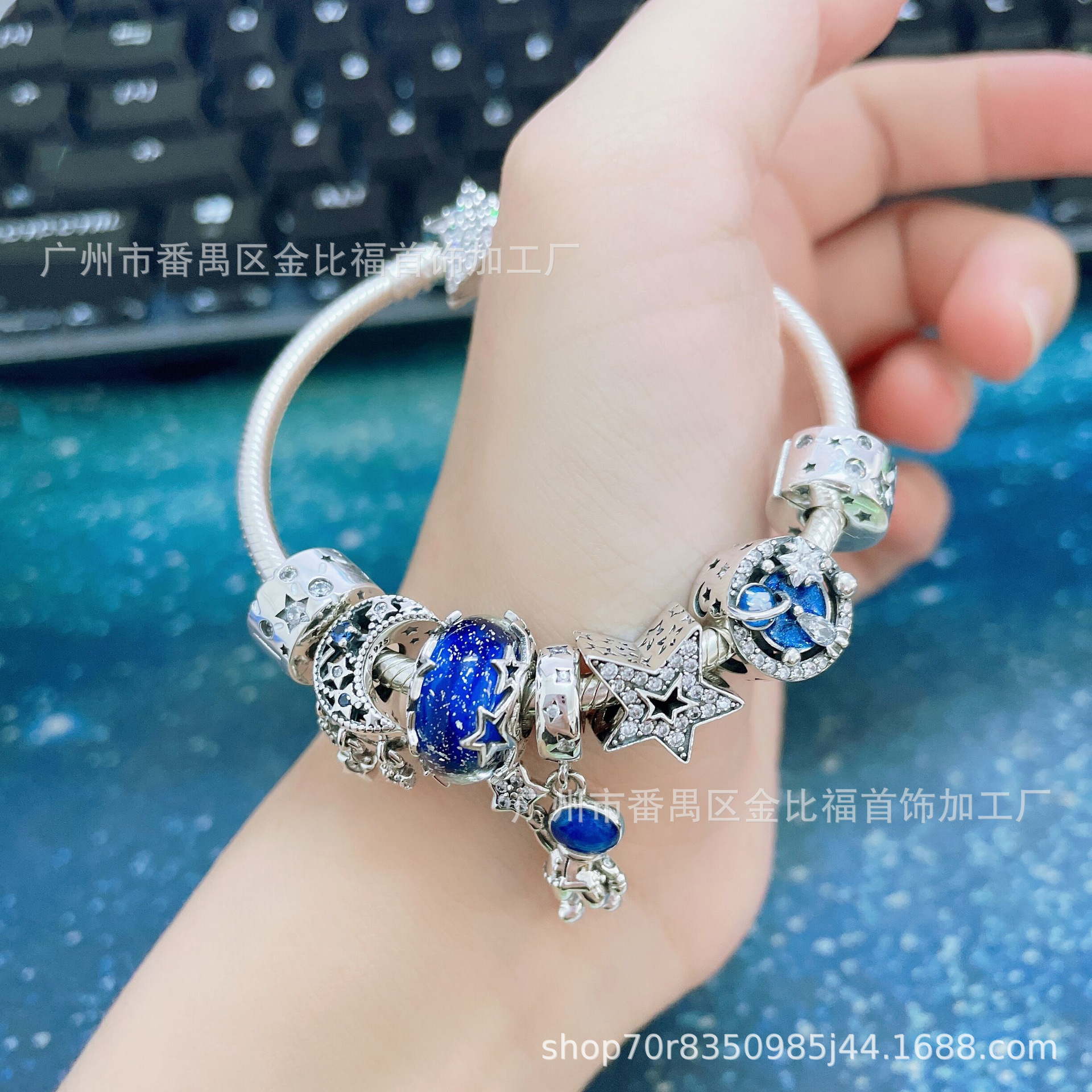 Pandora S925 Sterling Silver New Arrival Starry Sky Galaxy Series Astronaut XINGX DIY Cute Bracelet