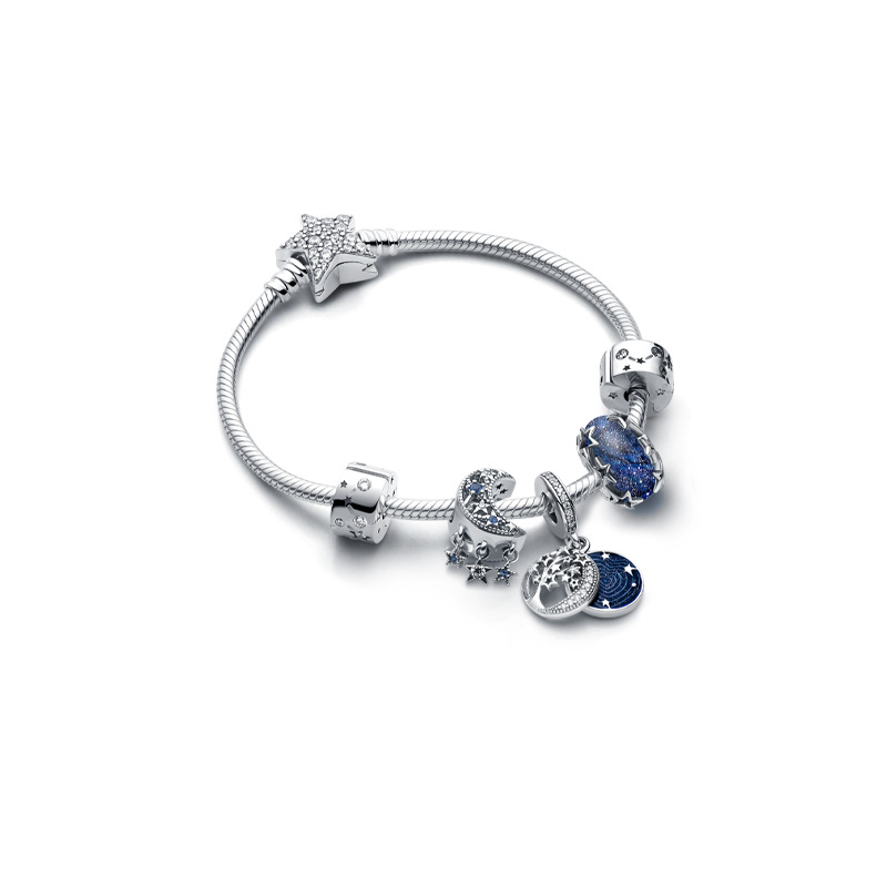 Pandora S925 Sterling Silver New Arrival Starry Sky Galaxy Series Astronaut XINGX DIY Cute Bracelet