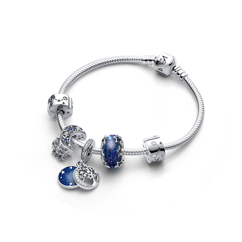 Pandora S925 Sterling Silver New Arrival Starry Sky Galaxy Series Astronaut XINGX DIY Cute Bracelet
