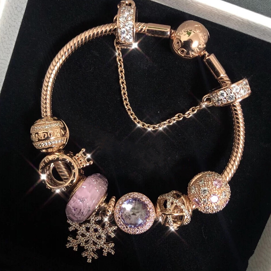 Van Pandora Emperor Bracelet Set S925 Silver Snowflake Dreamcatcher Cat Eye Beads Pendant Bracelet Girlfriends&#039; Gift