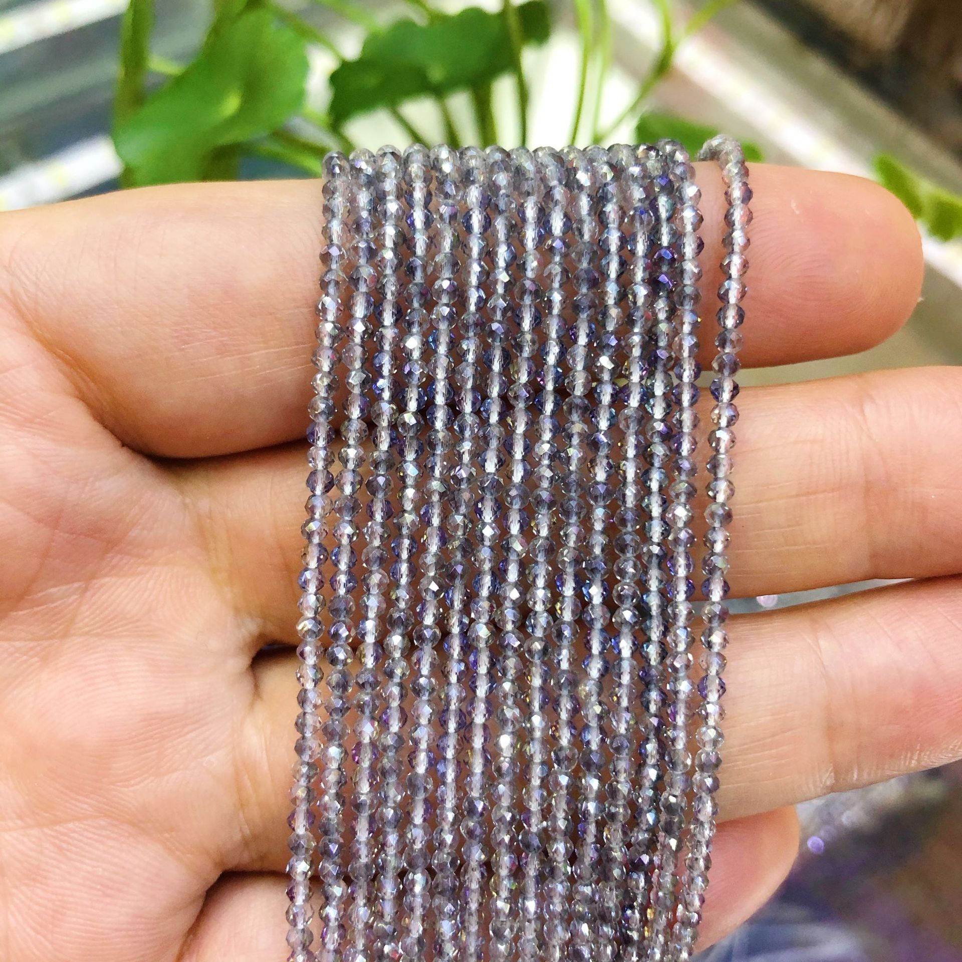 Fantasy Series Purple Pointed Crystal Gradient Purple Hard Surface Polished Football Surface DIY Bracelet Necklace Scattered Beads Crystal Beads Fantasy Series Purple Pointed Crystal Gradient Purple Hard Surface Polished Football Surface DIY Bracelet Necklace Scattered Beads Crystal Beads