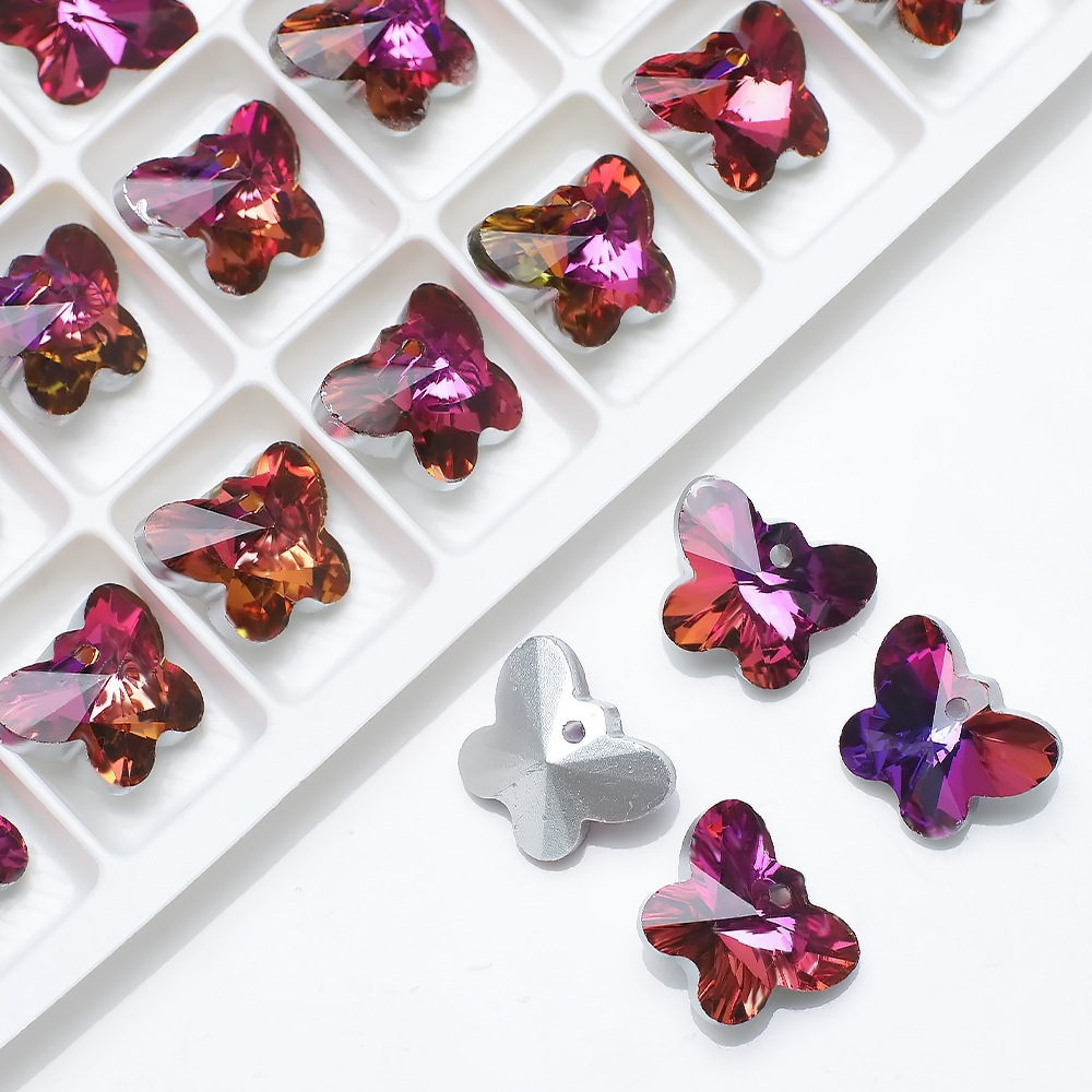 14mm Butterfly Crystal Pendant Color Pink Purple Glass Pendant DIY Hair Accessories Necklace Earrings Accessories Manufacturer 14mm Butterfly Crystal Pendant Color Pink Purple Glass Pendant DIY Hair Accessories Necklace Earrings Accessories Manufacturer