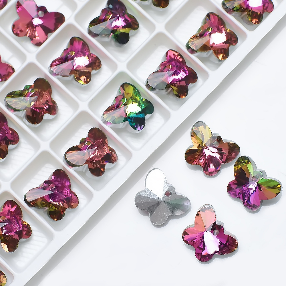 14mm Butterfly Crystal Pendant Color Pink Purple Glass Pendant DIY Hair Accessories Necklace Earrings Accessories Manufacturer 14mm Butterfly Crystal Pendant Color Pink Purple Glass Pendant DIY Hair Accessories Necklace Earrings Accessories Manufacturer