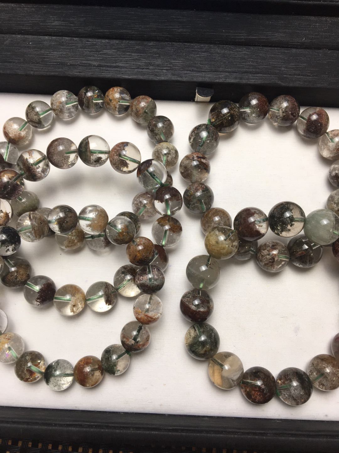 Natural Crystal Bracelet Amethyst Moonstone Green Phantom Quartz Garnet Tourmaline Aquamarine Strawberry Quartz Pink Crystal Purple Titanium
