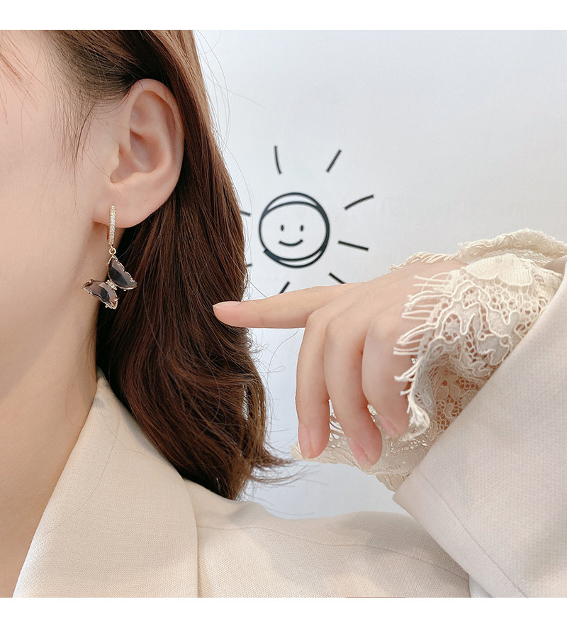 Sterling Silver Needle High-Grade Exquisite Purple Crystal Earrings All-Match Internet Celebrity Temperamental Cold Style Ear Ring Women's Ear Rings Sterling Silver Needle High-Grade Exquisite Purple Crystal Earrings All-Match Internet Celebrity Temperamental Cold Style Ear Ring Women's Ear Rings