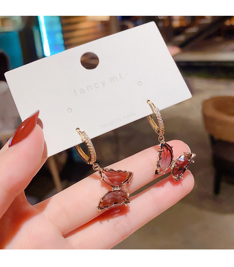 Sterling Silver Needle High-Grade Exquisite Purple Crystal Earrings All-Match Internet Celebrity Temperamental Cold Style Ear Ring Women's Ear Rings Sterling Silver Needle High-Grade Exquisite Purple Crystal Earrings All-Match Internet Celebrity Temperamental Cold Style Ear Ring Women's Ear Rings