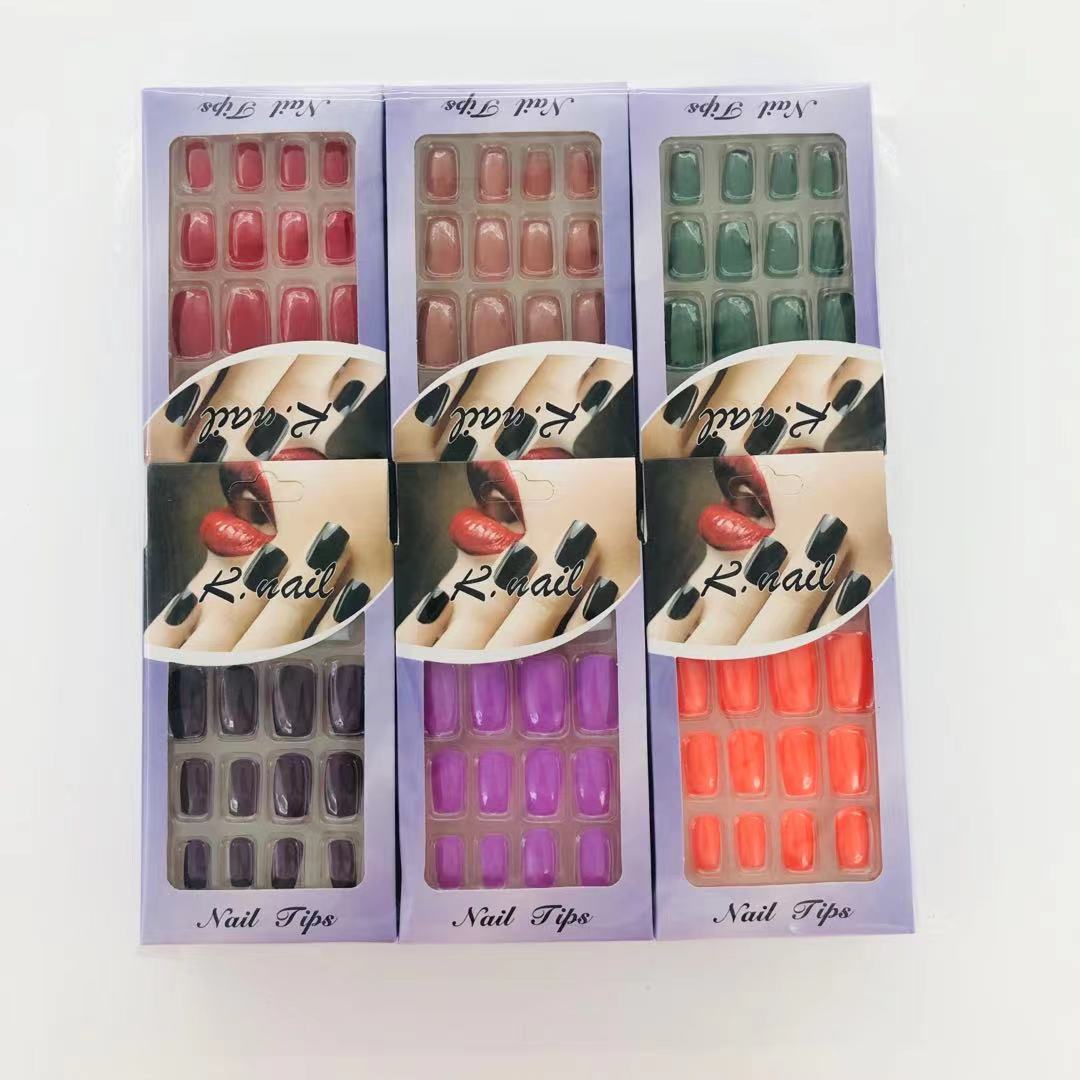 Crystal Smoothie Ice Transparent Cat Eye Aurora Blue Purple UV Polish Wear Nail Tip Custom Detachable