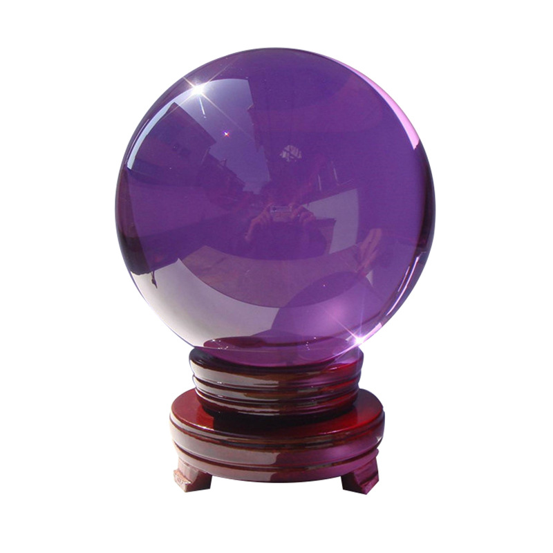 Purple Transparent Crystal Ball Decoration K9 Crystal Glass Souvenir Natural Crystal Ornaments Customizable Gifts