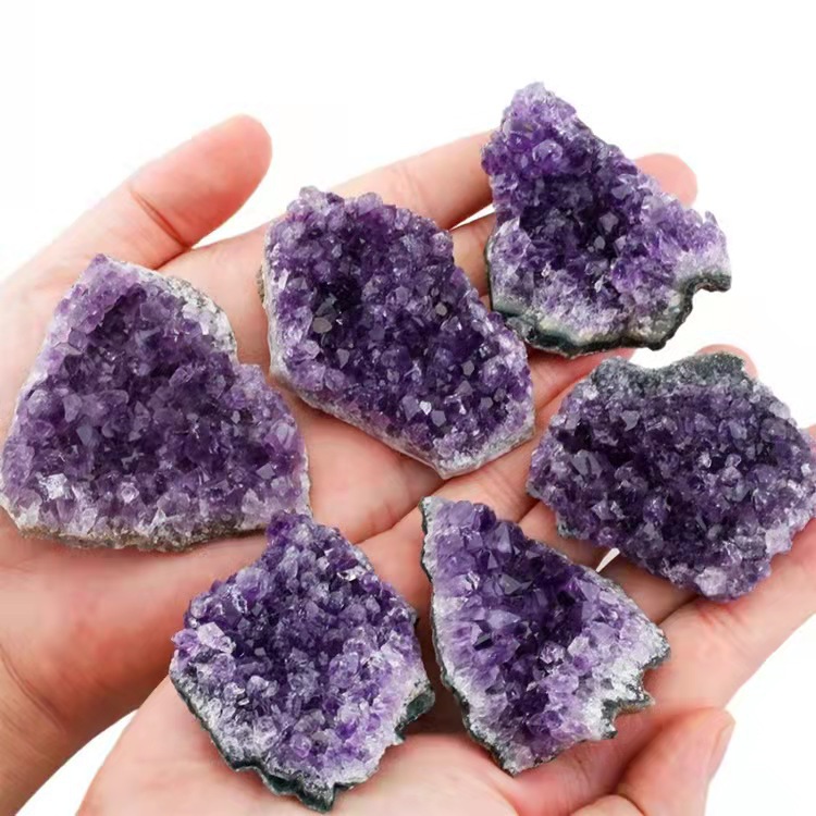 Cross-Border Spot Natural Amethyst Pieces Purple Vug Mineral Specimen Purple Wafer Crystal Cave Pieces Ornaments